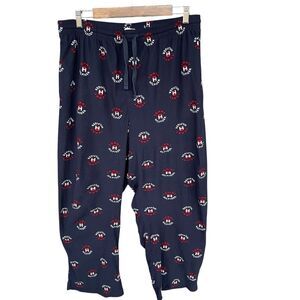 Tommy Hilfiger Pajama Pants Mens Large Blue Logo Drawstring Pockets Soft Sleep